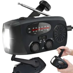 Radio latarka akumulatorowe solarne dynamo na korbkę powerbank usb awaryjne
