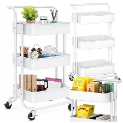 Regał kuchenny łazienkowy na kółkach wózek 3 poziomy metalowy organizer