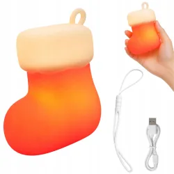 Lampka LED skarpeta świąteczna silikon USB 3 tryby do zawieszenia dekoracja