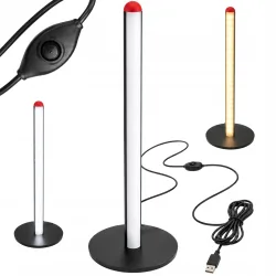 Lampka stojąca podłogowa LED 50cm 3 barwy regulacja jasności USB