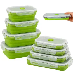 Pojemniki silikonowe składane 4 szt na lunch żywność lunch box jedzenie