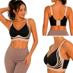 Biustonosz sportowy damski push up modelujący bezszwowy z wkładkami rozmiar XL