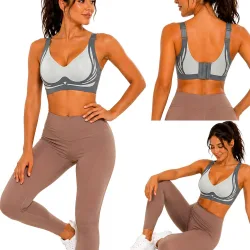 Biustonosz sportowy damski push up modelujący bezszwowy wkładki rozmiar L