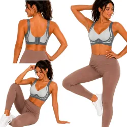 Biustonosz sportowy damski push up modelujący bezszwowy wkładki rozmiar XL