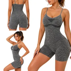 Kombinezon sportowy damski push up fitness krótki modelujący elastyczny S/M