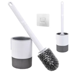 Szczotka do wc toalety łazienki klasyczna z pojemnikiem szara toaletowa