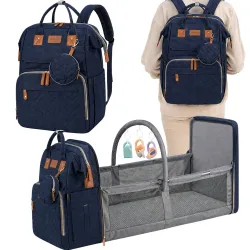 Plecak wielofunkcyjny z łóżeczkiem usb organizer duży pojemny mommy bag