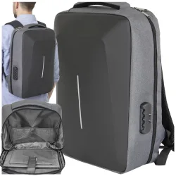 Plecak biznesowy antykradzieżowy usztywniany na laptop zamek szyfrowy duży