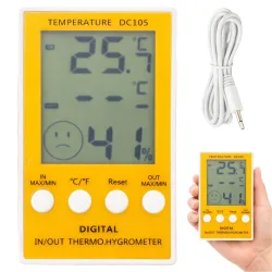 Termometr higrometr cyfrowy z sondą in/out lcd temperatura wilgotność
