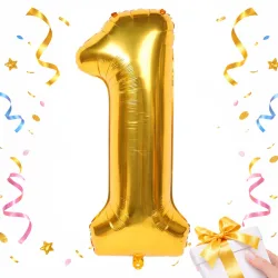 Balon foliowy cyfra liczba 1 złota 66cm urodziny przyjęcie dekoraca złoty