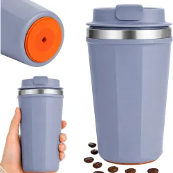 Kubek termiczny termos na gorące napoje kawa 380ml z przyssawką anti-spill