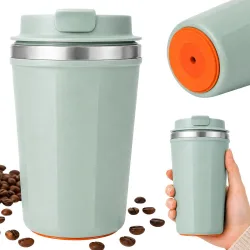 Kubek termiczny termos na gorące napoje kawa 380ml z przyssawką anti-spill