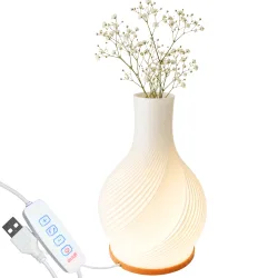 Lampa stołowa led wazon 2w1 dekoracyjna regulacja jasności 3 barwy wewnątrz