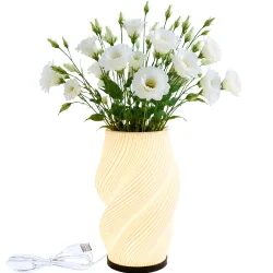 Lampka stołowa z wazonem na kwiaty dekoracyjna 2 w 1 led rgb pilot lampa