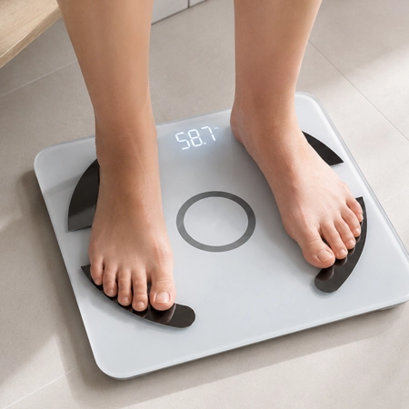 Analityczna waga łazienkowa bluetooth 180kg szkło