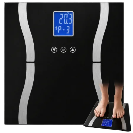 Analityczna waga łazienkowa 180kg szklana lcd