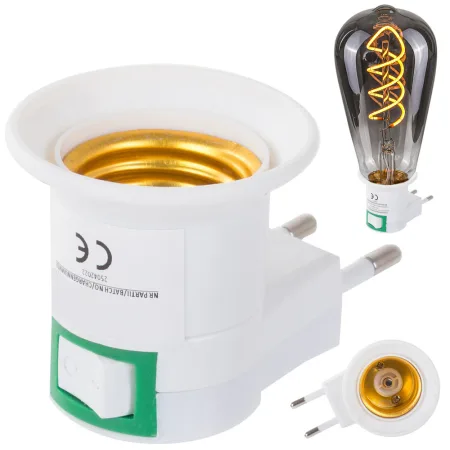 Adapter przejściówka na żarówkę wyłącznik 230V E27 Verk model 12267