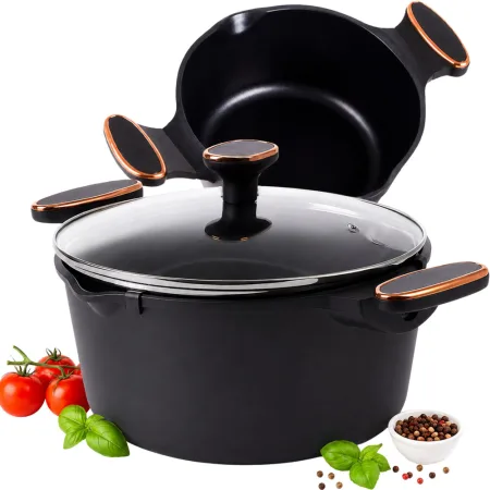 Garnek rondel głęboki z pokrywką indukcja gaz powłoka non stick 5l
