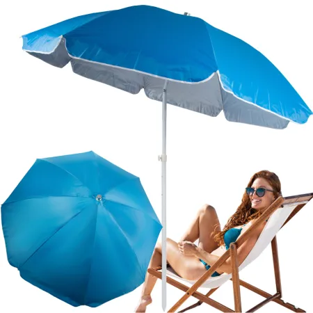Parasol plażowy ogrodowy balkonowy duży XXL z filtrem UV 210 cm składany