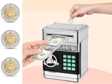 Skarbonka sejf bankomat na kod dostępu banknoty