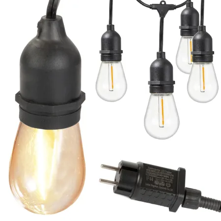 Girlanda ogrodowa łańcuch świetlny 15 LED E27 15m
