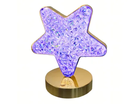 Lampka nocna stołowa gwiazda kryształ LED RGB USB