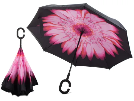 Parasol parasolka odwrócony składany odwrotnie mocne druty solidny stojący model 25000_R