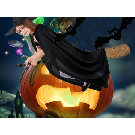 Peleryna halloween czarny płaszcz z kapturem przebranie strój dla dziecka