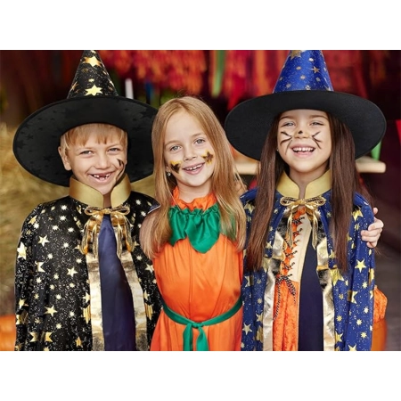 Strój przebranie kostium czarodziej czarodzieja halloween peleryna kapelusz