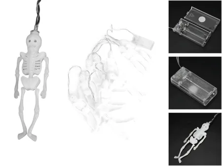 Łańcuch świetlny girlanda led halloween szkielet 2m 10 szkieletów wisząca