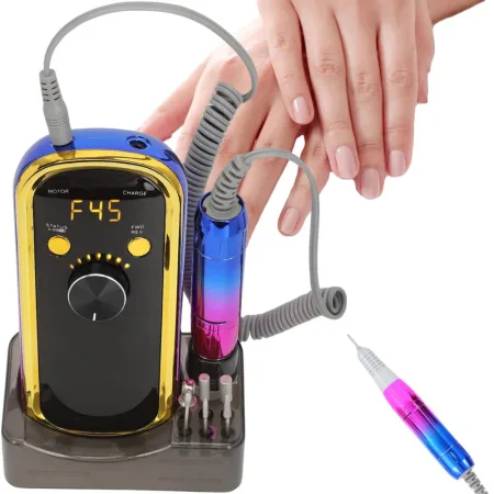 Frezarka do paznokci manicure bezprzewodowa 36W z 6 frezami profesjonalna