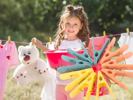 Klamerki spinacze do prania ubrań bielizny 18 sztuk plastikowe żabki mocne