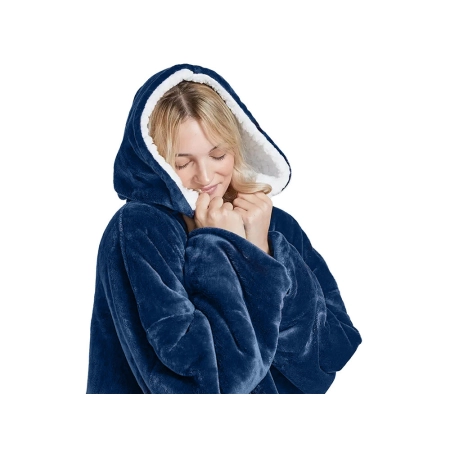 Ciepła bluza koc duża oversize gruba miękka z kapturem szlafrok długa xxl