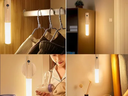 Lampka lampa LED ciepła kinkiet z czujnikiem ruchu naścienny na magnes