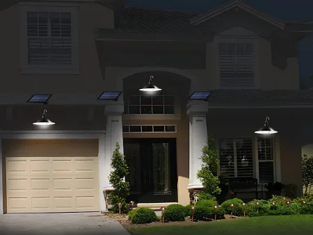 Lampa solarna LED wisząca ogrodowa z czujnikiem zmierzchu i pilotem