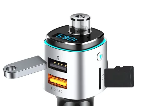 Transmiter Bluetooth FM ładowarka samochodowa szybka 2x USB podświetlenie Verk model 10140