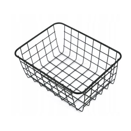 Kosz koszyk organizer metalowy druciany loft do kuchni na owoce czarny duży