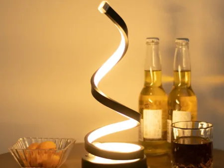 Lampa spiralna LED biurkowa stołowa 3 barwy światła USB regulacja jasności