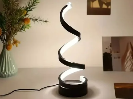 Lampa spiralna LED biurkowa stołowa 3 barwy światła USB regulacja jasności