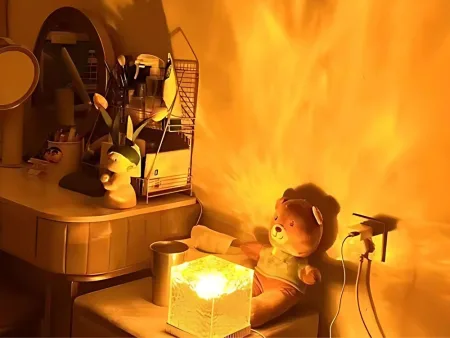 Lampka kryształ RGB z pilotem USB nastrojowa dekoracyjna kostka nocna