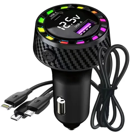 Ładowarka samochodowa USB-C 15W i USB-A 15W do gniazda zapalniczki szybka