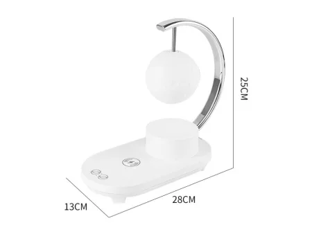 Lampka księżyc RGB z ładowarką indukcyjną 10W, LED, USB, głośnik Bluetooth