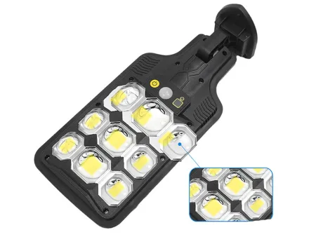 Lampa solarna zewnętrzna COB uliczna z czujnikiem ruchu i zmierzchu z pilotem Verk model 12371