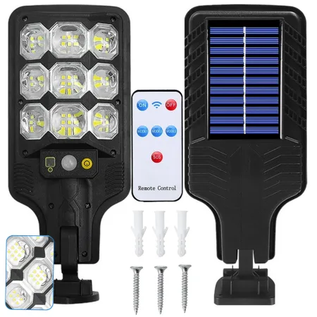 Lampa solarna zewnętrzna LED uliczna z czujnikiem ruchu i zmierzchu + pilot Verk model 12372