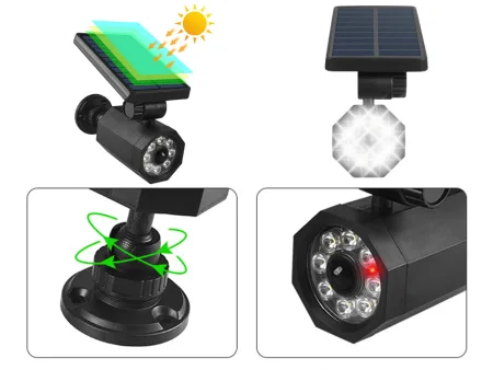 Lampa solarna 8 LED wbijana ogrodowa z czujnikiem zmierzchu i ruchu do ogrodu