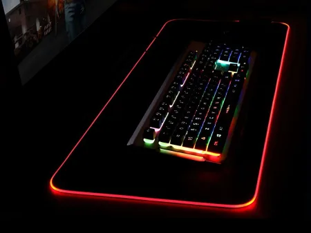 Podkładka gamingowa podświetlana rgb xxl 90x40 pod myszkę klawiaturę usb