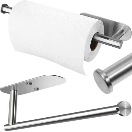 Uchwyt samoprzylepny na ręcznik papierowy metalowy srebrny loft