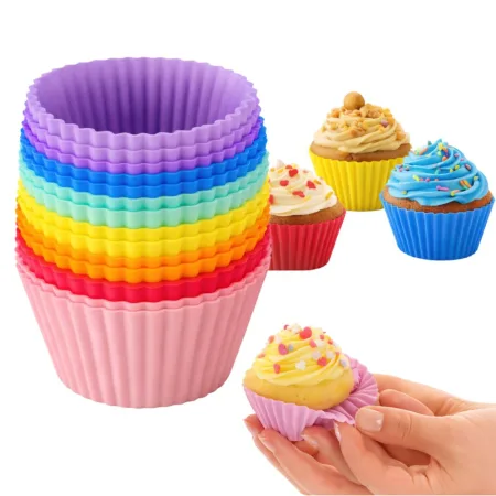 Foremki silikonowe na babeczki desery muffinki papilotki do pieczenia 12szt