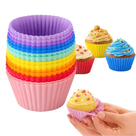 Foremki silikonowe na babeczki desery muffinki papilotki do pieczenia 12szt