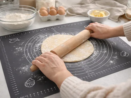 STOLNICA SIIKONOWA 50X40 MATA KUCHENNA DO CIASTA ANTYPOŚLIZGOWA ZWIJANA